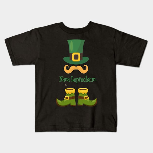 Nana Leprechaun Kids T-Shirt by Vine Time T shirts